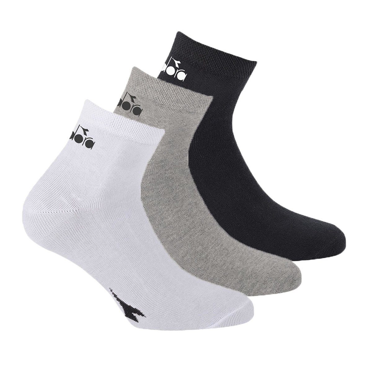 Diadora Sneakersocken Unisex Socken - 3er Pack, Quarter, Logo Mehrfarbig