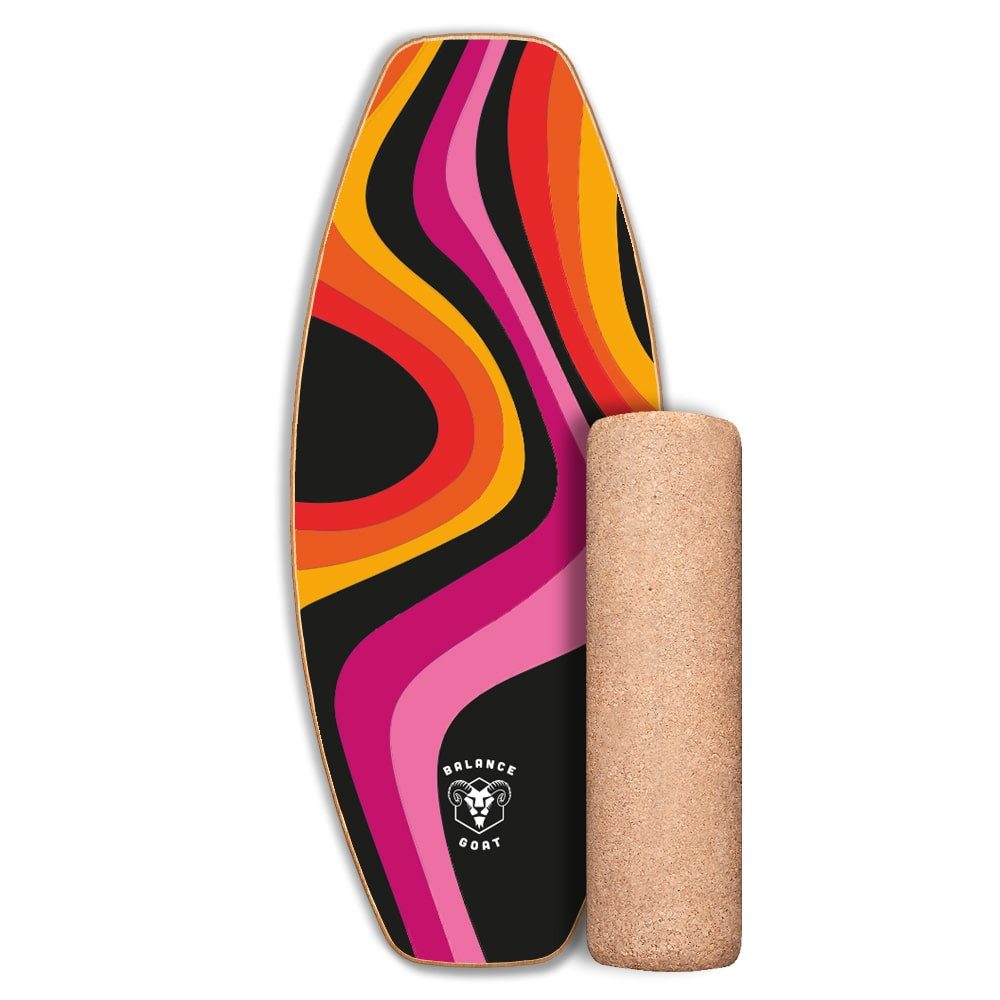 Daffy Boards Balanceboard Allrounder Set mit Korkrolle - Design: Balance Goat Pro Model