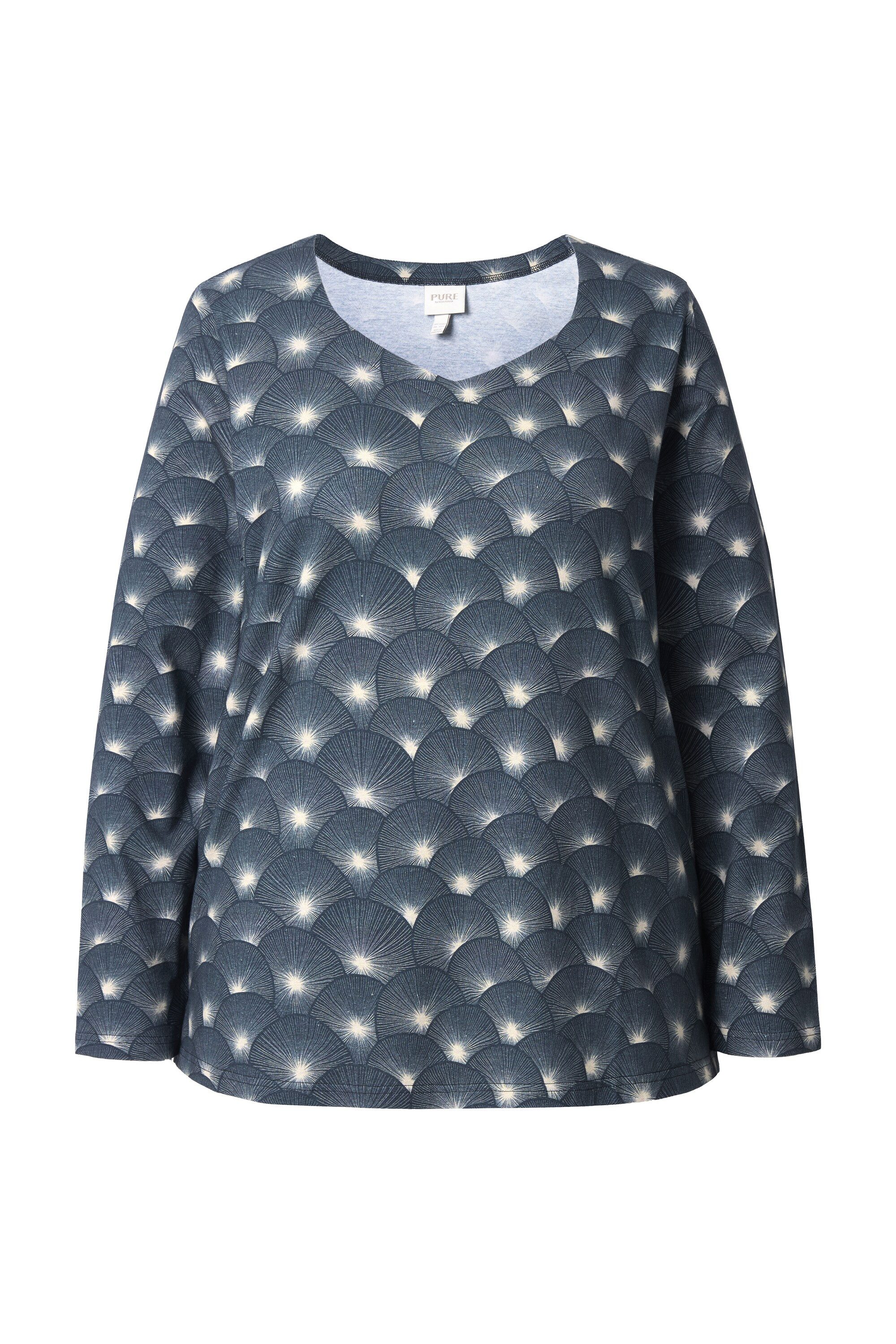 Ulla Popken Longsleeve Shirt Classic Herzausschnitt Langarm Biobaumwolle günstig online kaufen