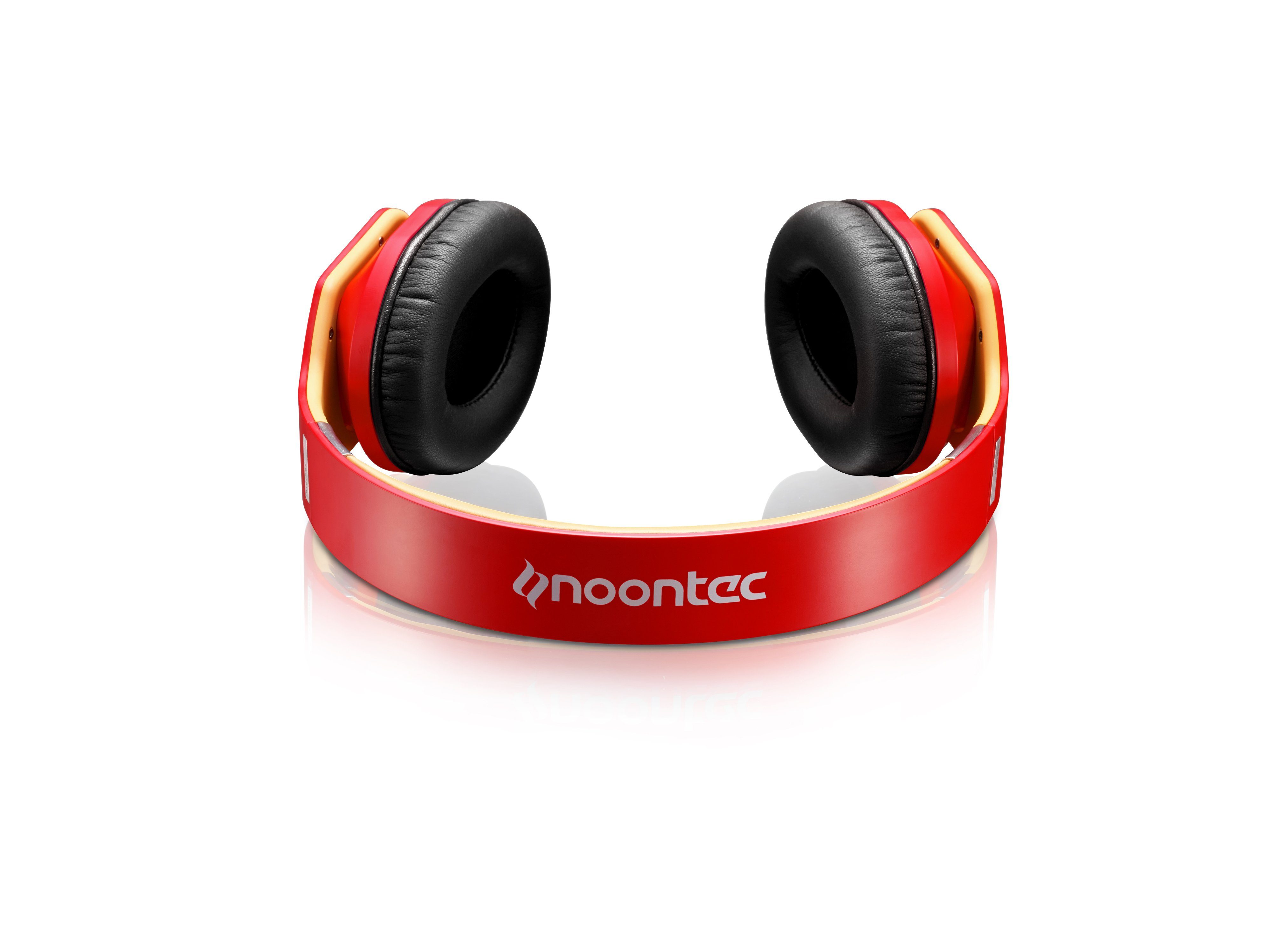Poppstar Noontec mit Hammo und Mikrofon Kopfhörer (kabelgebunden, Farbe MF3118 (R) Stereo Funktionstaste, rot) Over-Ear-Kopfhörer