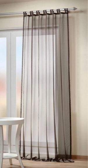 Vorhang ALPHA, HOME WOHNIDEEN, Schlaufen (1 St), transparent, Voile, HxB: 245x140, preisgünstiger Uni-Schlaufenschal grau | Fertiggardinen