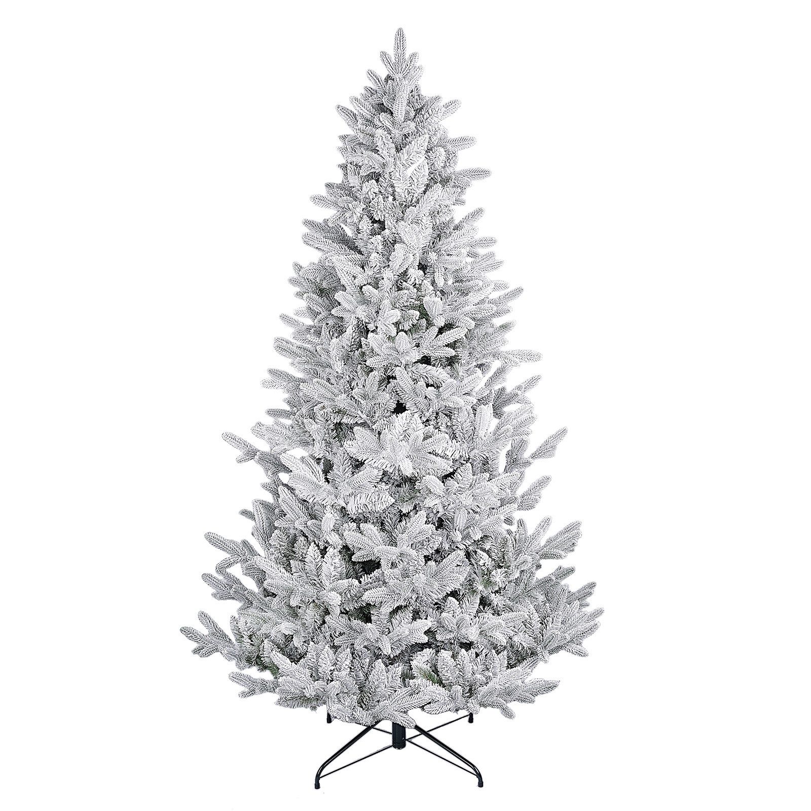 Salcar Künstlicher Weihnachtsbaum mit Schnee Tannenbaum Künstlich Christbaum mit Weiß Schneeflocken, 180 cm, Ø 123 cm, 573 PE- und 657 PVC-Zweige, insgesamt 1230 Zweige