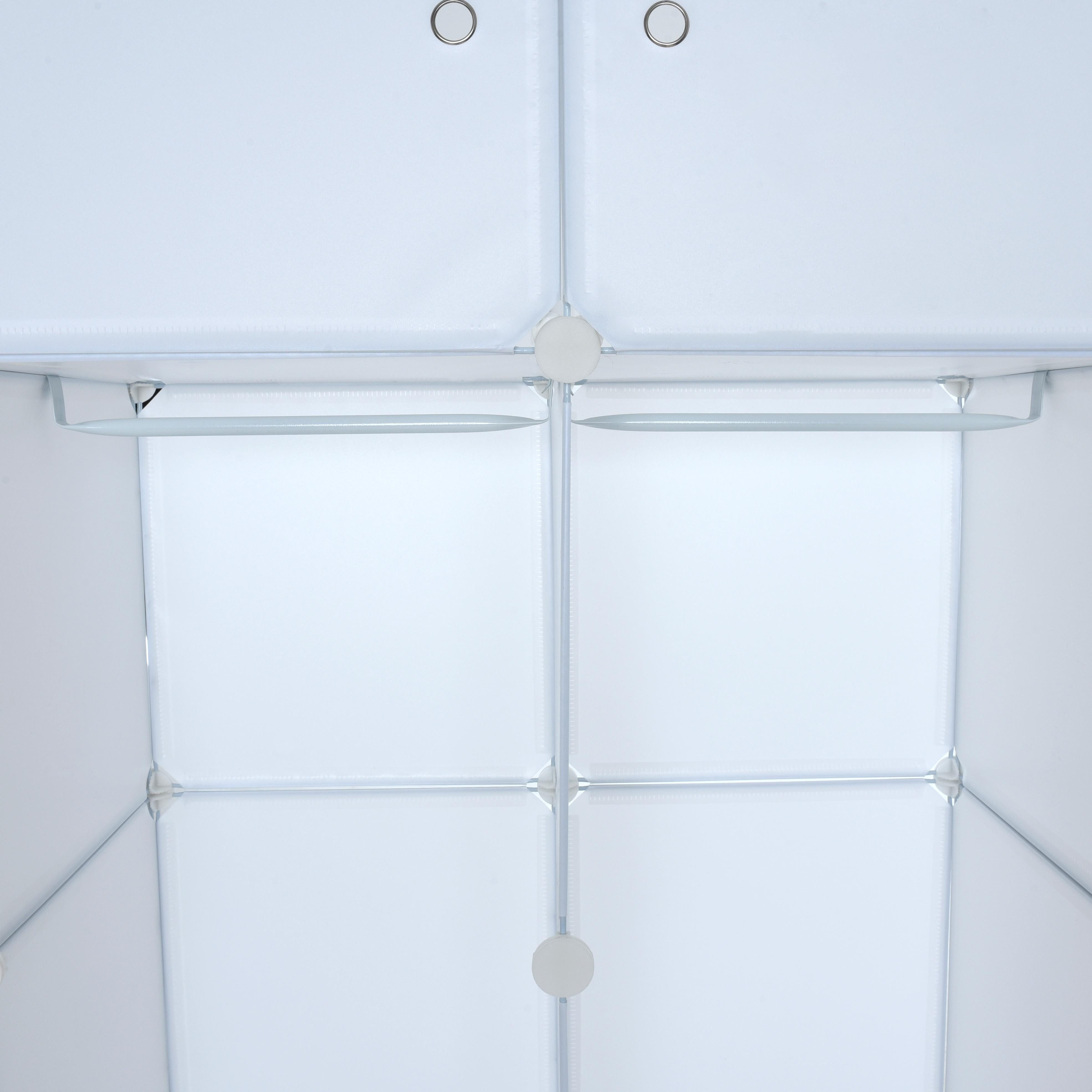 ESTEXO Regal system Würfelregal Steckregal mit Kleiderstange Kunststoff Weiß – Bild 2 von 5