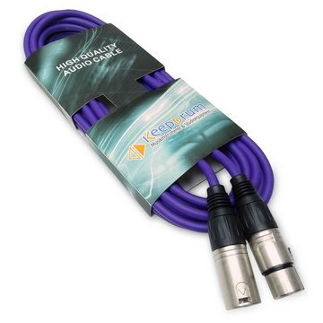 keepdrum Mikrofonkabel 10m Lila Audio-Kabel, XLR, 4 Stück
