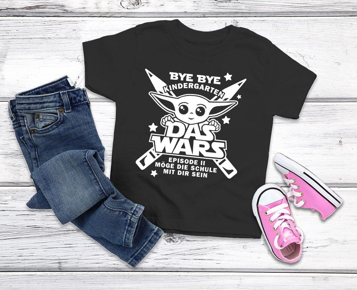 MoonWorks Print-Shirt Kinder T-Shirt Jungen Bye Bye Kindergarten- Das Wars - Episode 2 Möge