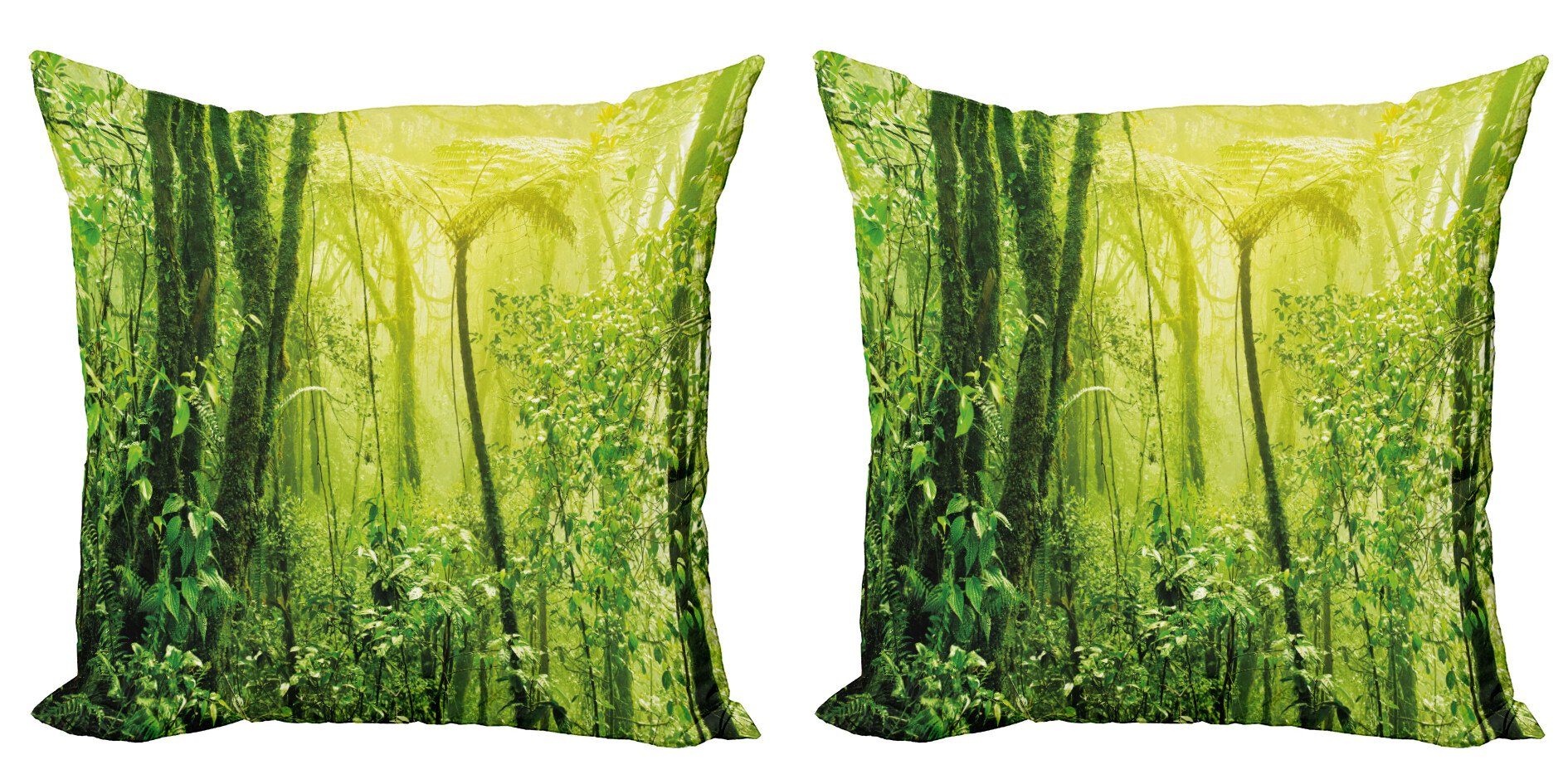 Kissenbezüge Modern Accent Doppelseitiger Abakuhaus Stück), Tropical (2 Natur Digitaldruck, Amazonas-Regenwald