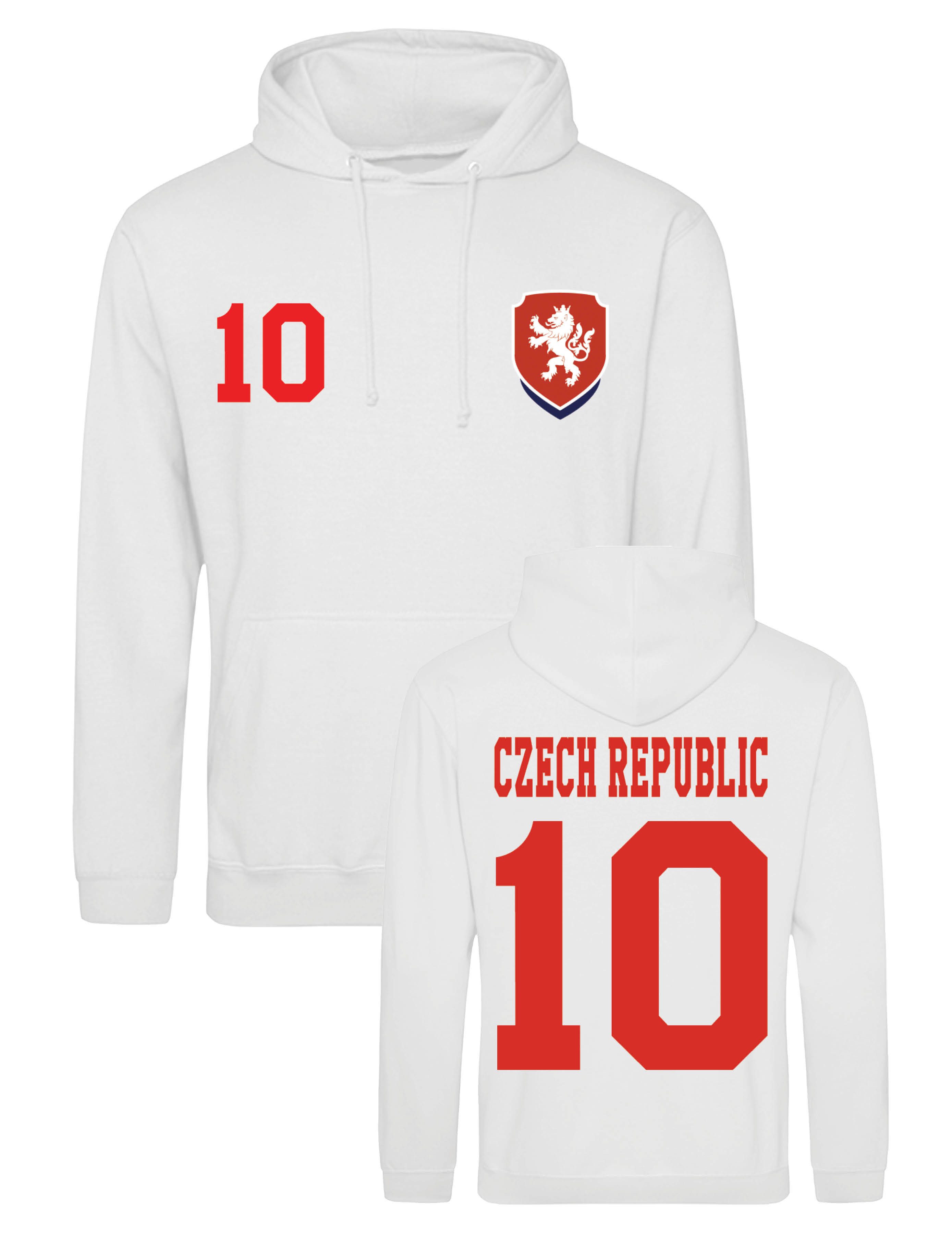 Youth Designz Hoodie Tschechien Herren Hoodie Pullover im Fußball Trikot Look mit modischem Fan Aufdruck
