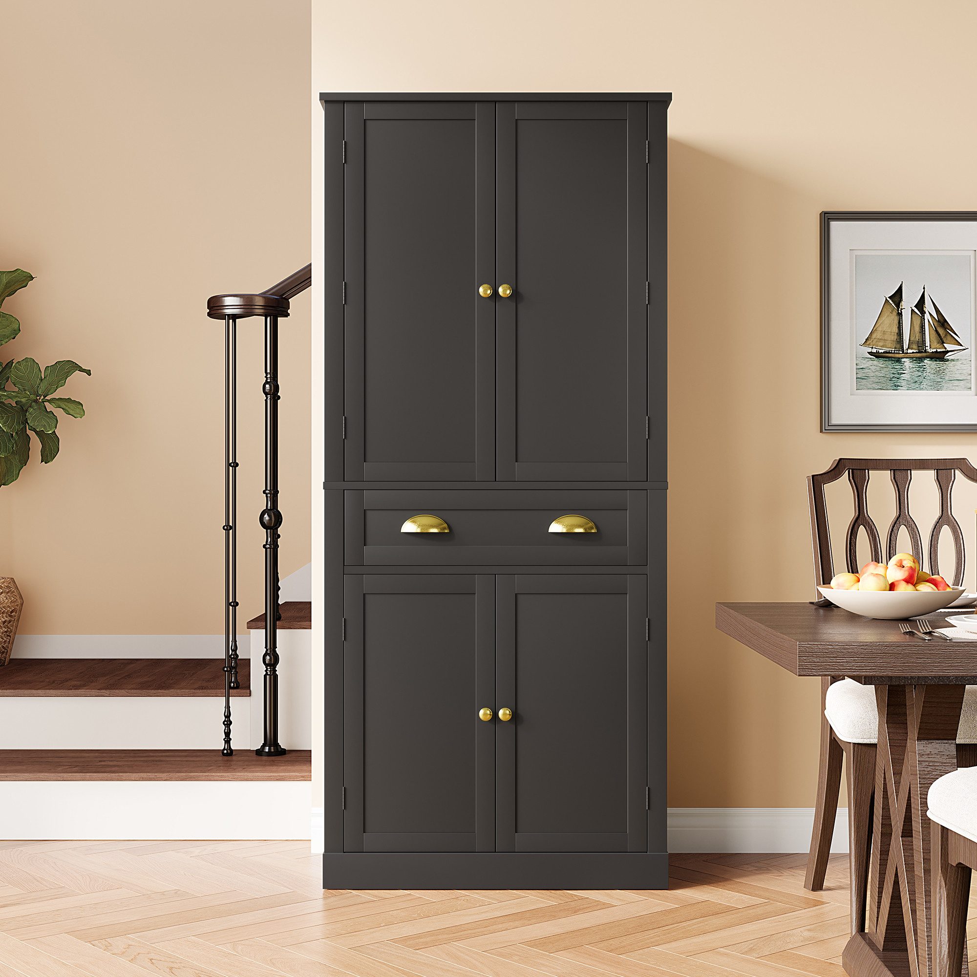 HAUSS SPOLE Sideboard 182cm Highboard Küchenschrank günstig online kaufen