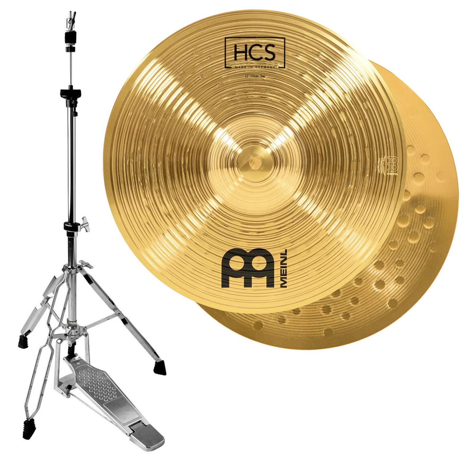 Meinl Cymbals Becken HCS 13,Hi Hat, mit Hi Hat Maschine LHD-25.2