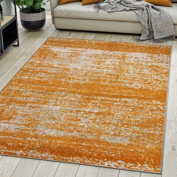 Designteppich Modern Teppich Abstrakt Muster Orange farbe - Kurzflor, Mazovia, 180 x 260 cm, Geeignet für Fußbodenheizung, Höhe 7 mm, Kurzflor