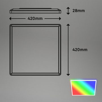 Briloner Leuchten LED Panel 7091-416, dimmbar, Fernbedienung, ultraflach, indirektes Licht, LED fest verbaut, Neutralweiß, Farbwechsler, Kaltweiß, Tageslichtweiß, Warmweiß, Deckenlampe, 42x42x2,8cm, Weiß, 22W, Wohnzimmer, Schlafzimmer, Küche