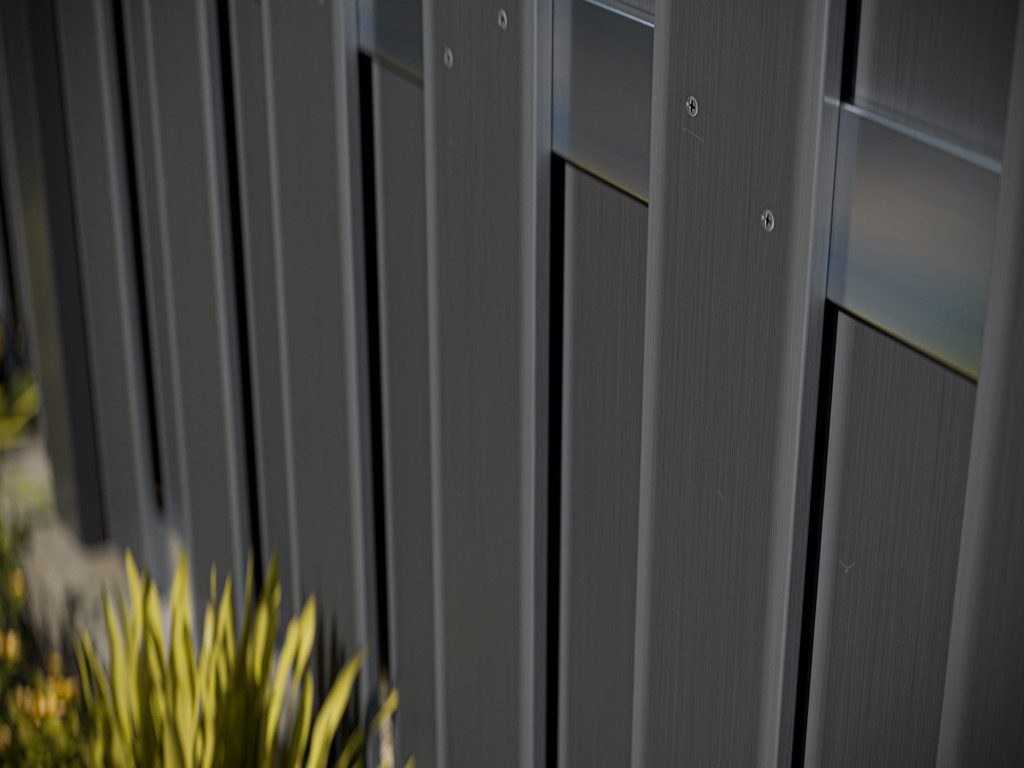Outgarden Sichtschutzelement WPC-Sichtschutzzaun DIY-Bausatz Anthrazit, Pflegeleicht, UV-beständig