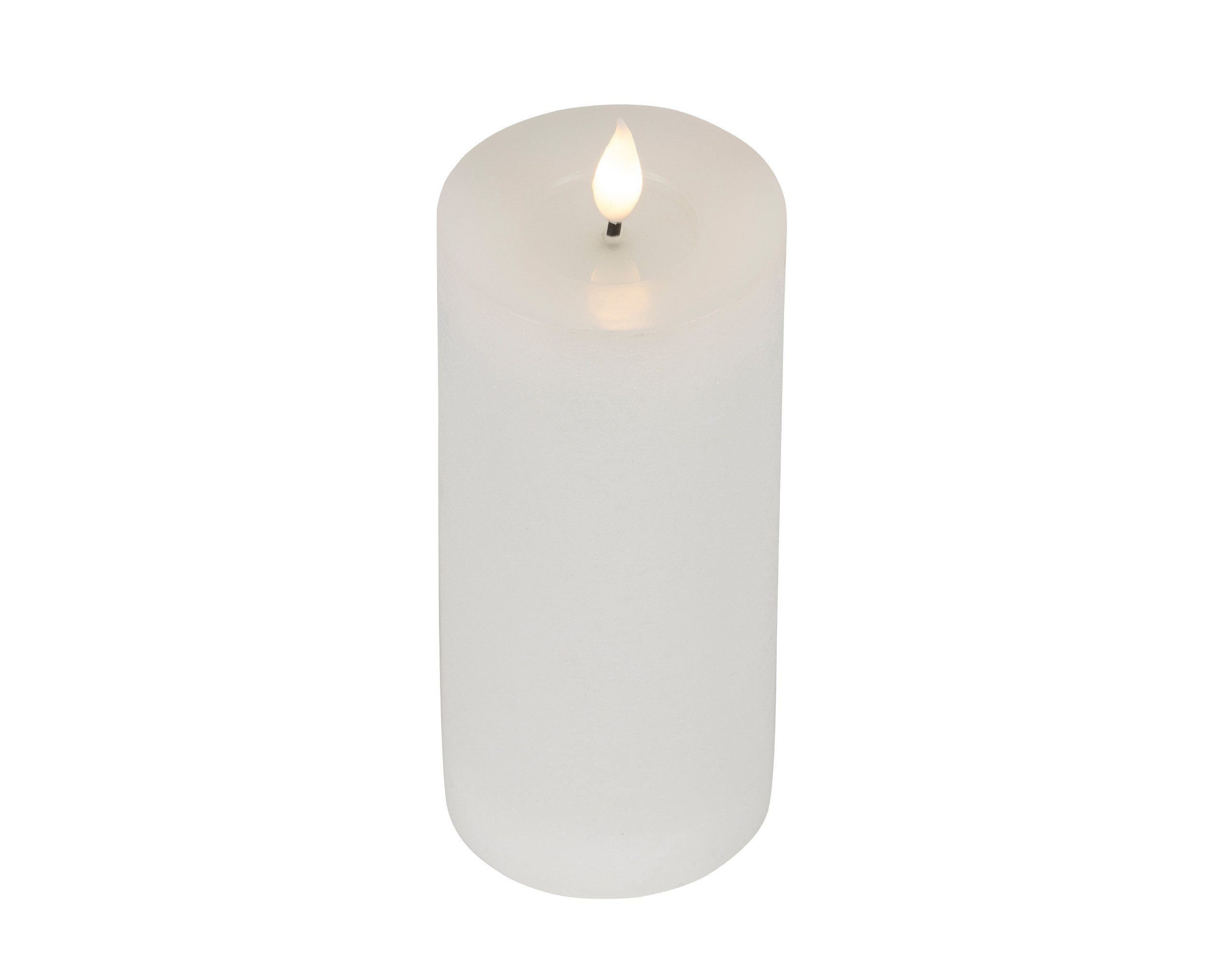 Lumineo LED-Kerze, Timer, warmweiß, LED Kerze 7,5x20cm mit Timer - Wachs Flacker-Effekt Weiß Warmweiß
