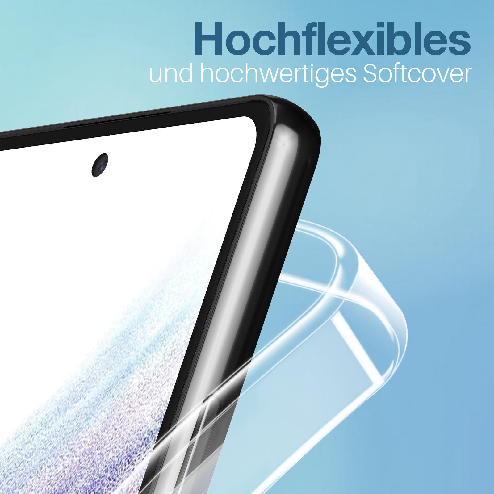 Tec-Expert Handyhülle Handy Hülle Cover für Samsung Galaxy A55 5G 6.6 Zoll, 6.6", Slim Case Bumper Schutzhülle Transparent