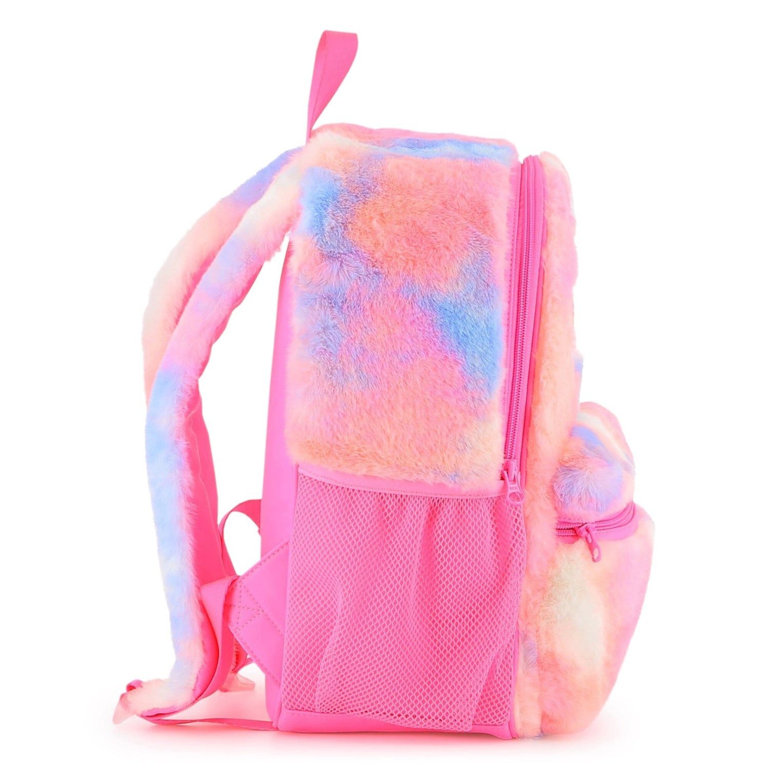 Billieblush Kinderrucksack BILLIEBLUSH Flauschiger Rucksack Schultasche mit Herz Stern und Regenb