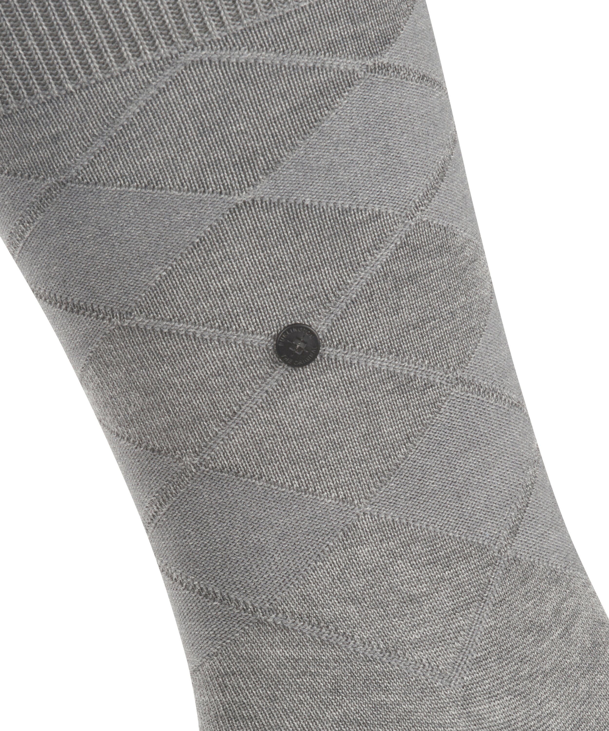 Burlington Socken Black (1-Paar) Rhomb (3165) mel. steel