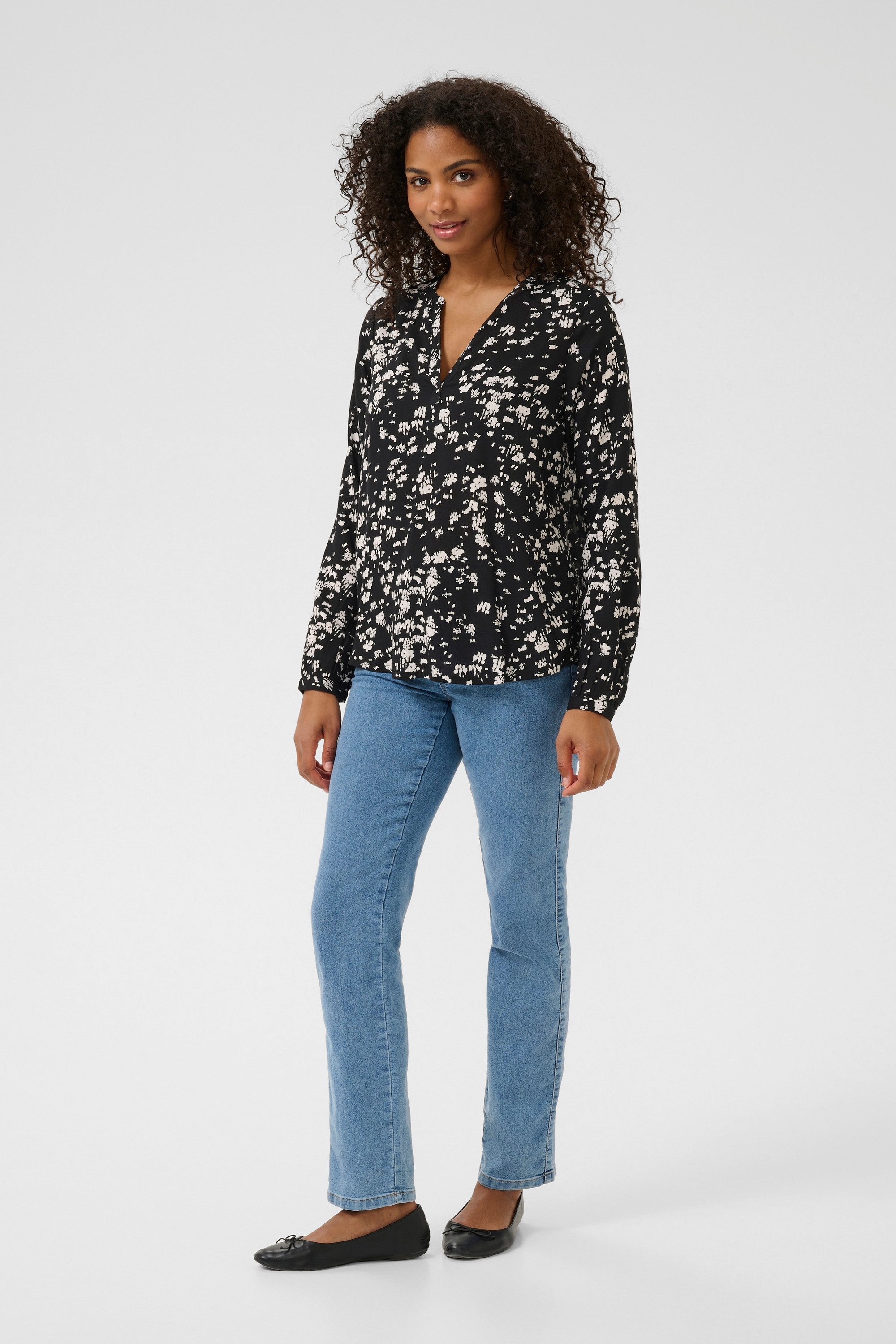 KAFFE Langarmbluse Langarm-Bluse KAbeathe