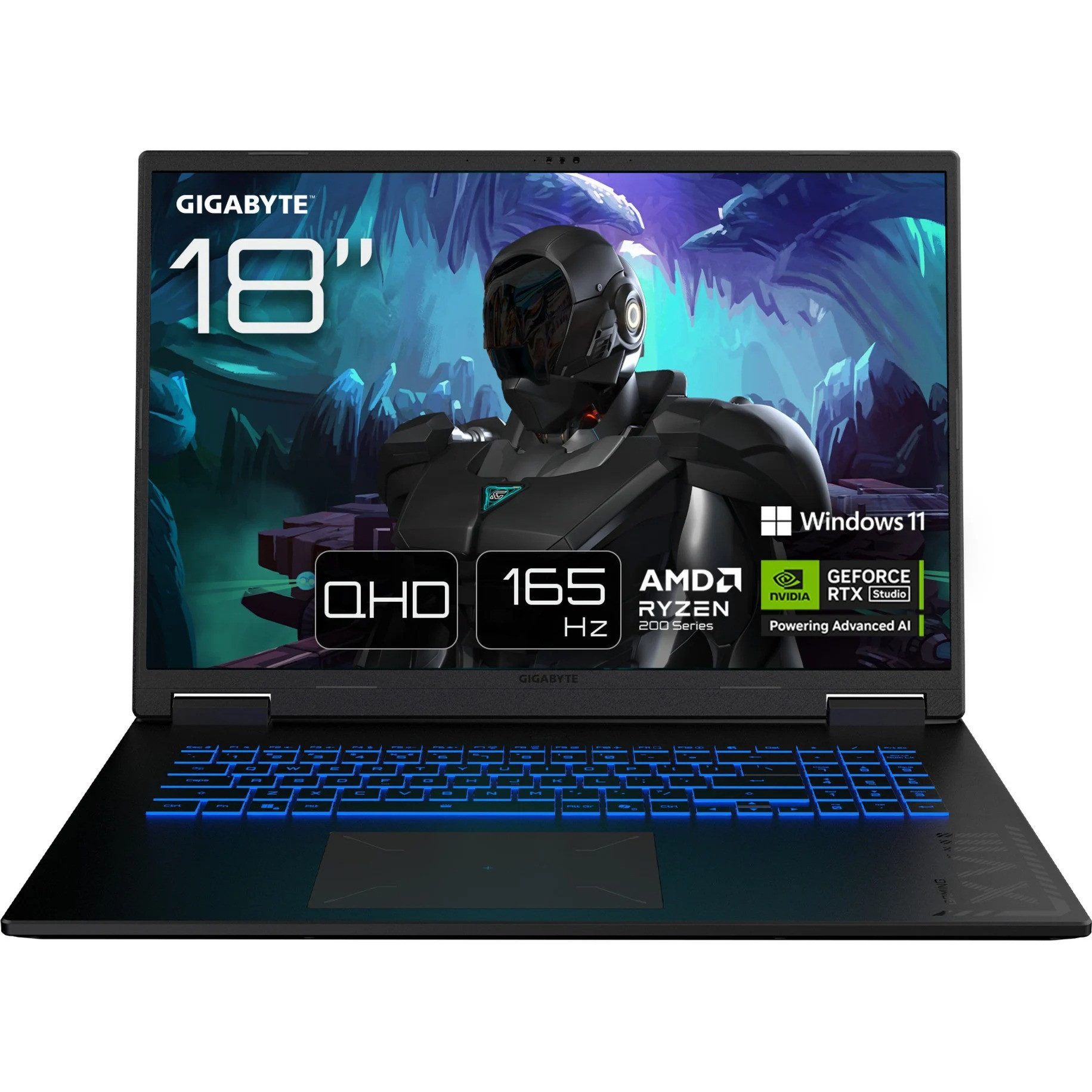 Gigabyte Gaming A18 Laptop Ryzen 7 5,1 GHz 32GB 1TB SSD WQXGA Gaming-Notebook (45,7 cm/18 Zoll, AMD Ryzen 7 260, GeForce RTX 5060, 32 GB, 1000 GB SSD, 165Hz Display, Full HD Webcam, HDMI 2.1, LAN, USB-C)