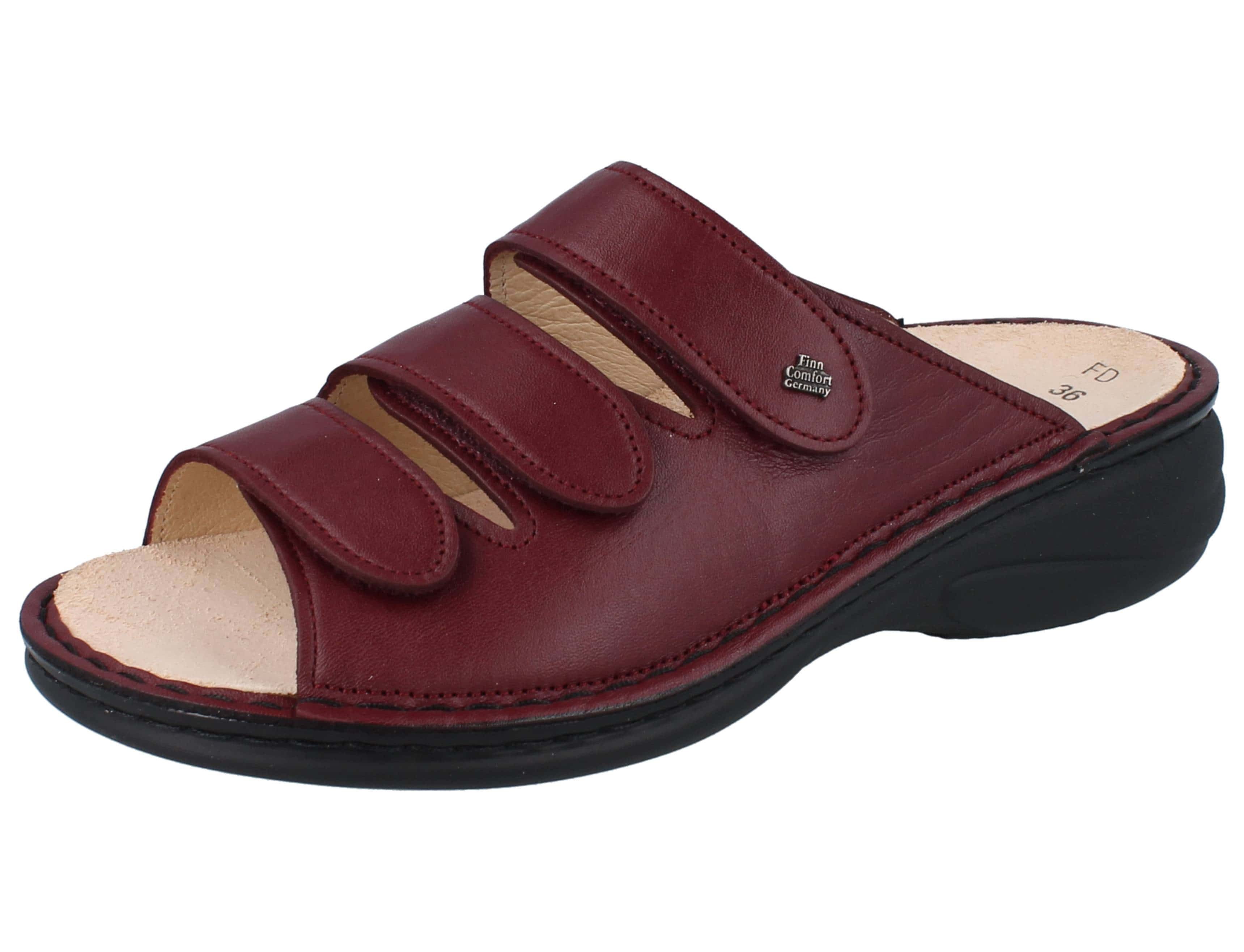 FINN COMFORT Hellas Damen Pantolette rot bordo Glattleder - Größe: Pantolette