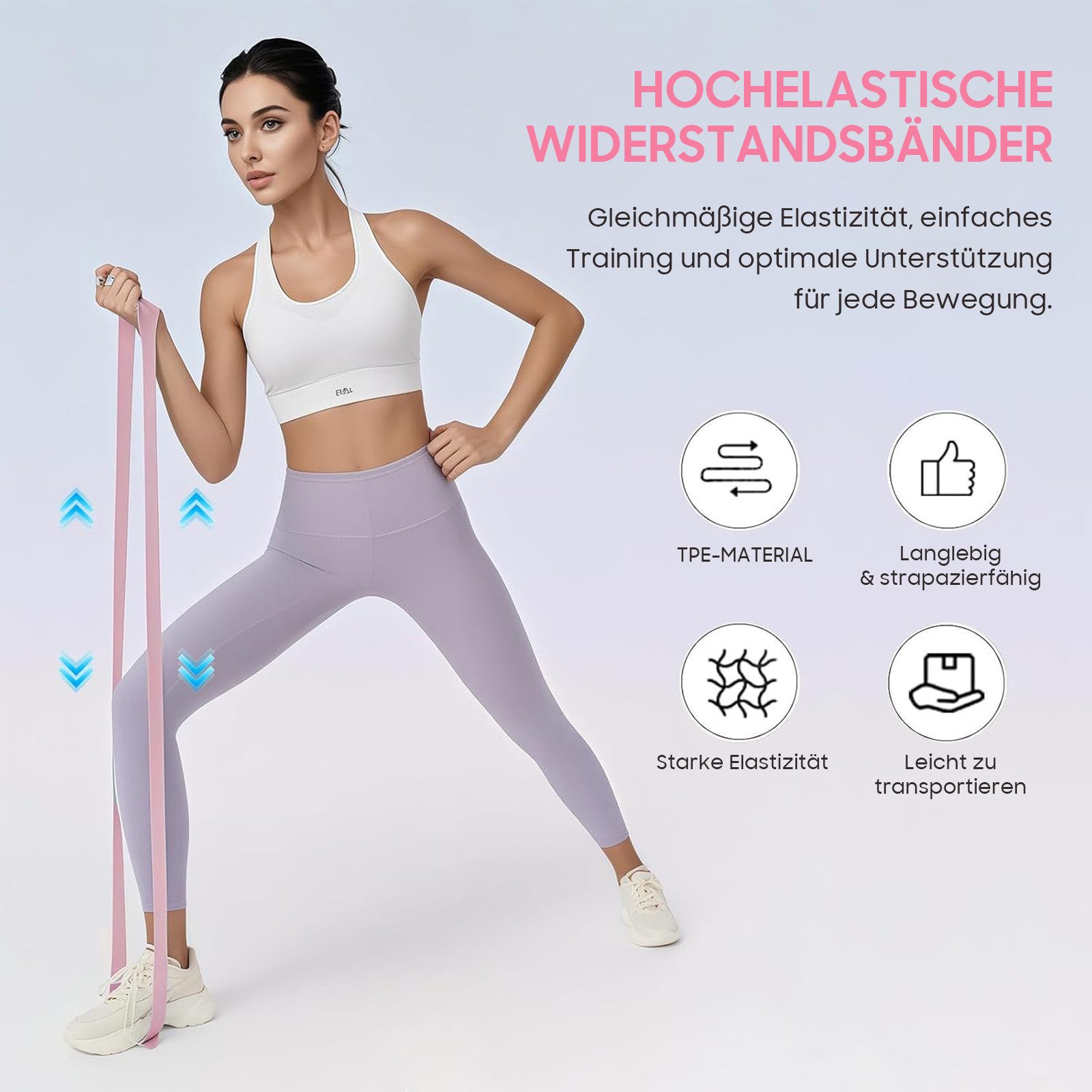 SURFOU Pilates-Ring Pilates Set 7-tlg. mit 35cm Ring, Band, Ball & Anti-Rutsch-Socken, Effektives Frauen-Heimtraining: Straffung & Balance inkl. Übungsguide