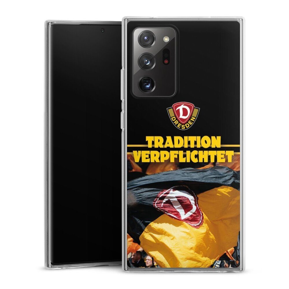 DeinDesign Handyhülle SG Dynamo Dresden Fanartikel SGD Tradition Verpflichtet Dynamo Dresden, Samsung Galaxy Note 20 Ultra 5G Silikon Hülle Bumper Case
