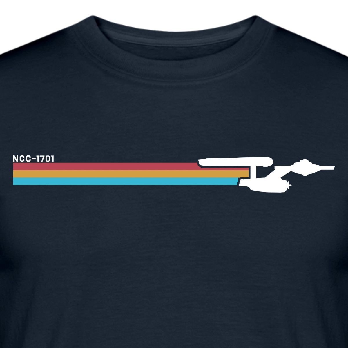 Spreadshirt T-Shirt Star Trek The Original Series NCC-1701 Regenbogen Männer T-Shirt (1-tlg) – Bild 2 von 5