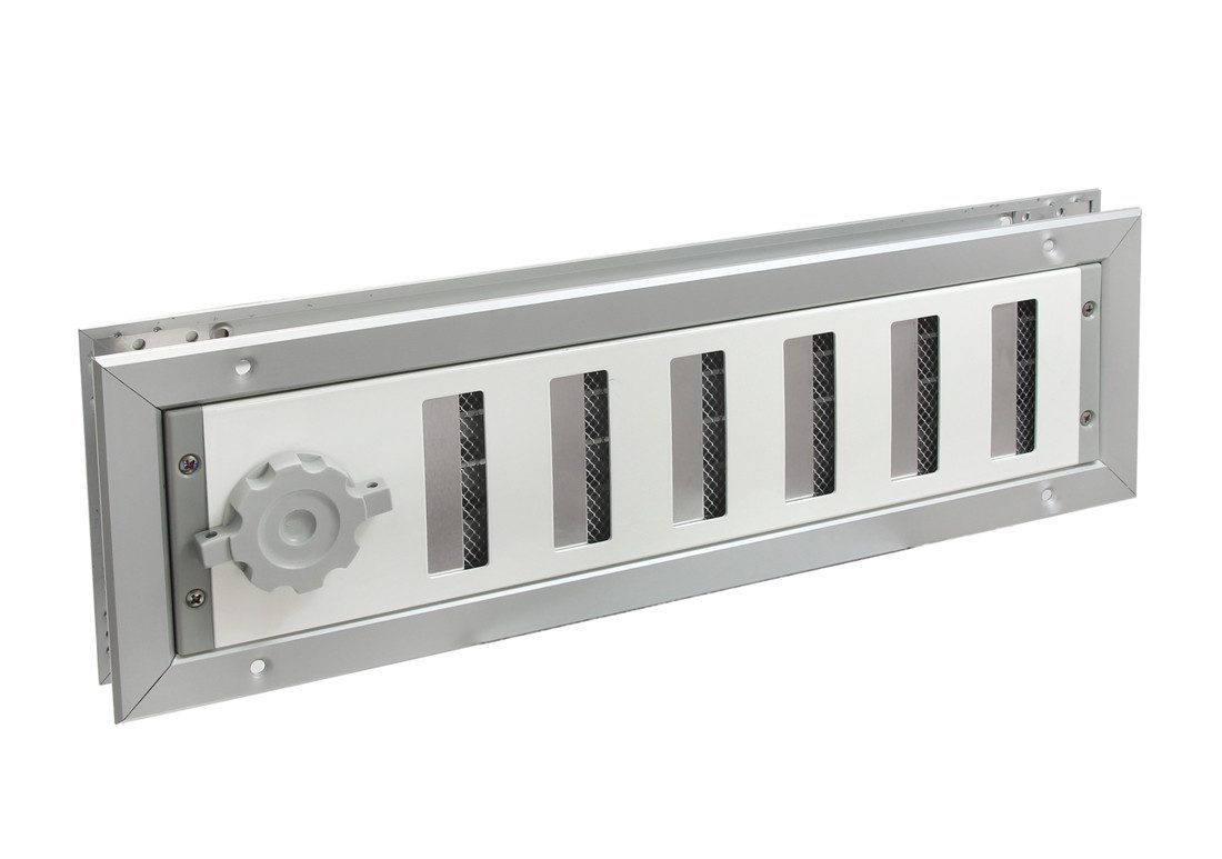Lüftungsgitter Lüftungsgitter LG-4010 DORA-SW Schiebegitter Alu-Weiss 435 x 135 mm, stufenlos regulierbar