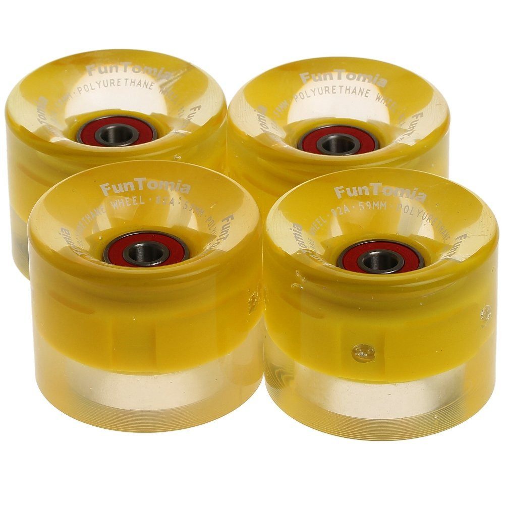 Miniskateboard FunTomia 4x Miniboard/Skateboard LED Rollen 59x45mm Härtegrad 82A