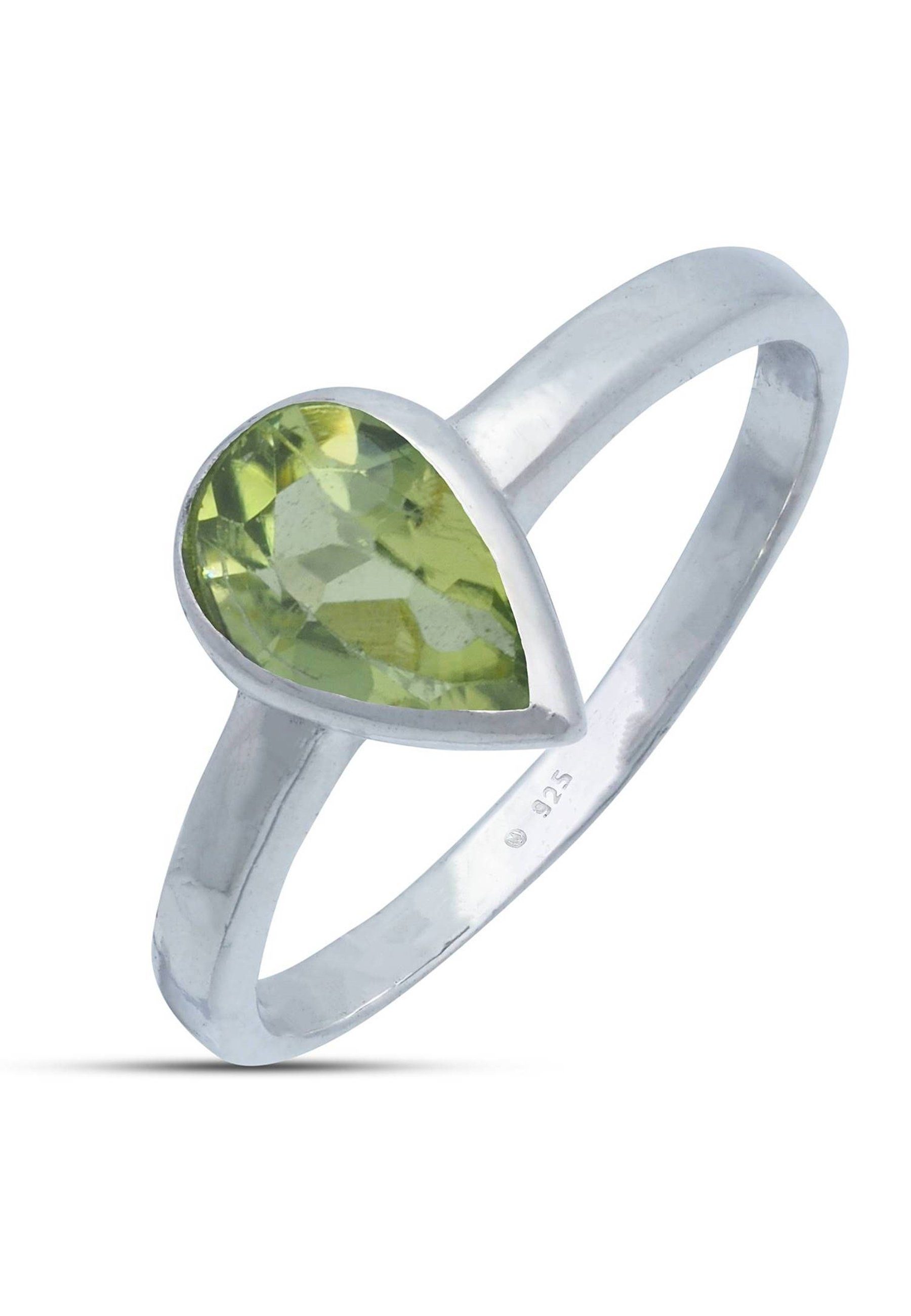 Silber facettiert mit 925er Peridot mantraroma Silberring