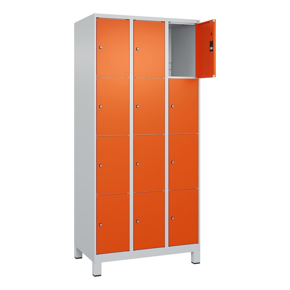C+P Garderobenschrank Fächerschrank Classic Plus, 4 Fächer übereinander, Abteilbreite 30 ... Für Schule, Verein und Fitness-Studios