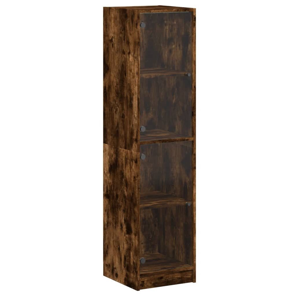 vidaXL Highboard Highboard mit Glastüren Räuchereiche 35x37x142 cm (1 St) günstig online kaufen