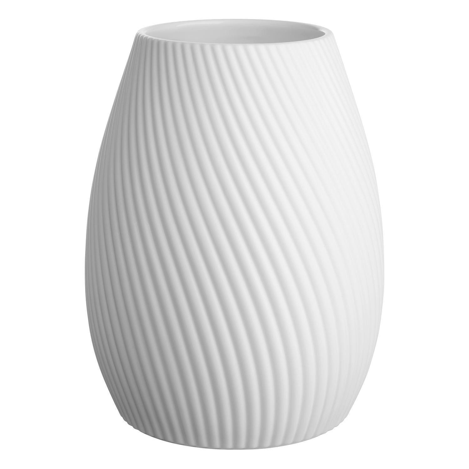 ASA SELECTION Tischvase Vase RICA, Weiß matt, Ø 15,4 x H 20 cm, (1 St), Porzellan, Rillenoptik