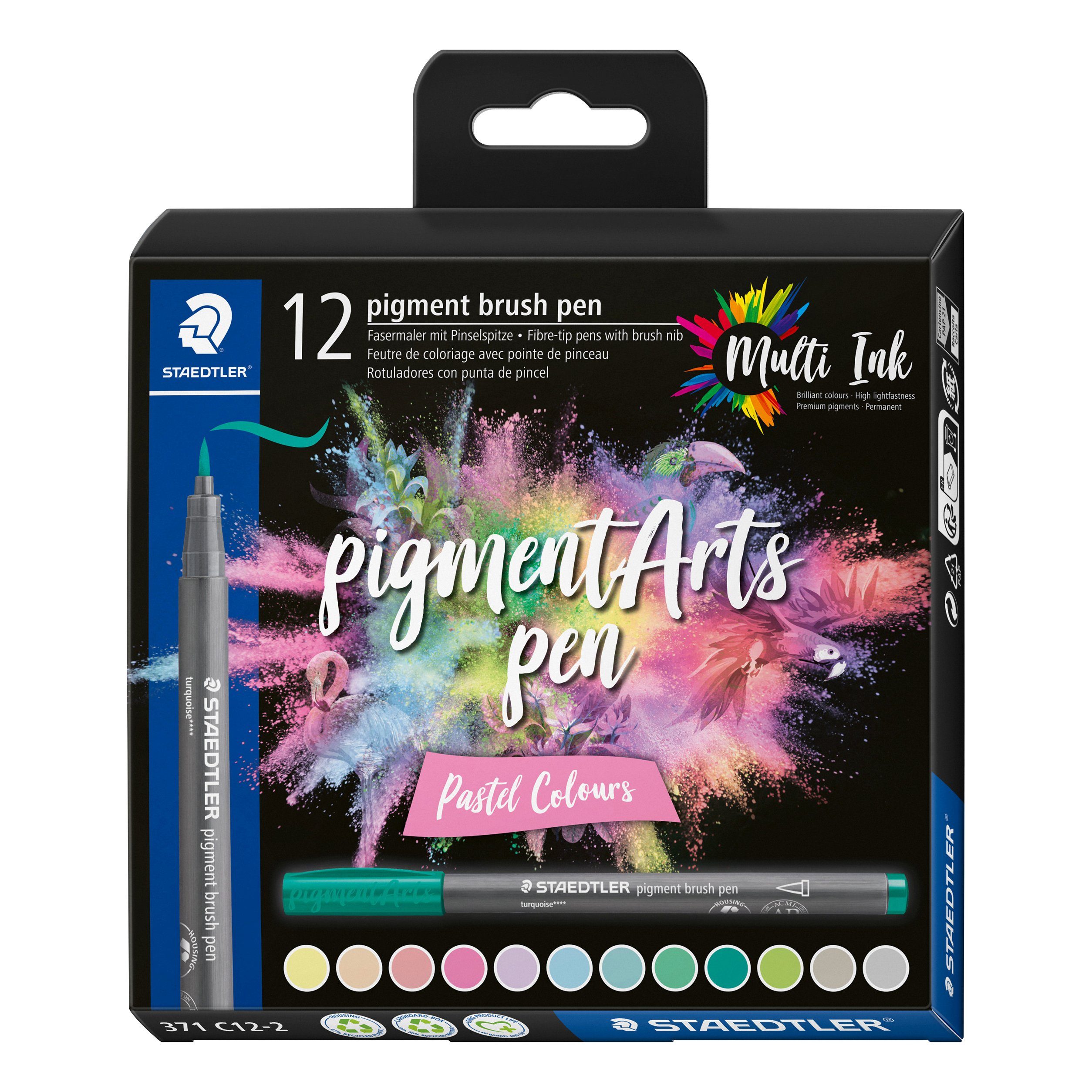 STAEDTLER Faserstift Pigment brush pen, 12er-Set