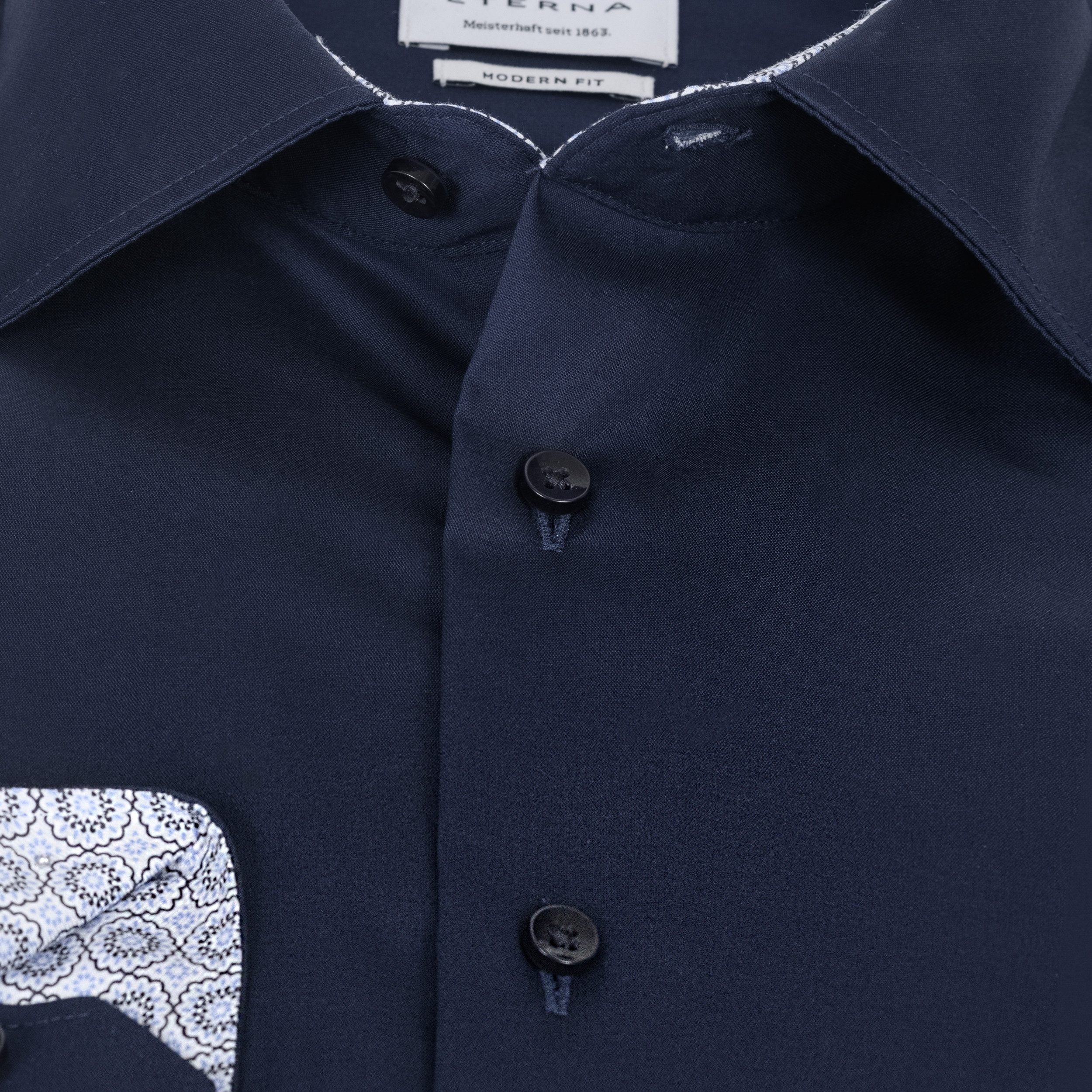 Eterna Langarmhemd Comfort Fit I Marine günstig online kaufen