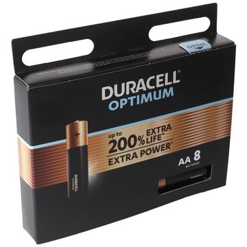 Duracell Duracell Optimum AA Mignon Alkaline-Batterien, 1.5V LR6 MX1500, 8er-P Batterie