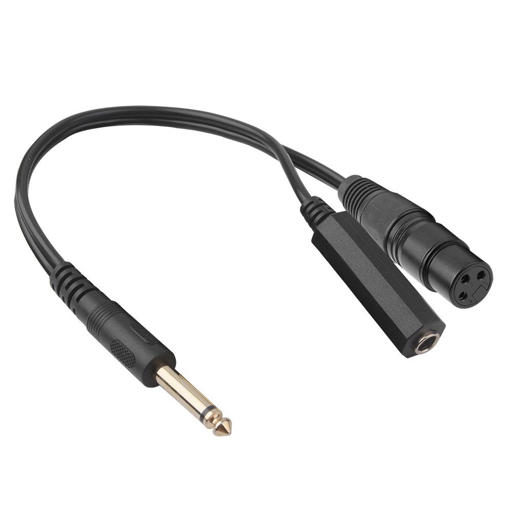 30cm 6,35mm Mikrofonstecker auf XLR-Stecker Y-Splitter Kabel Audio- & Video-Adapter