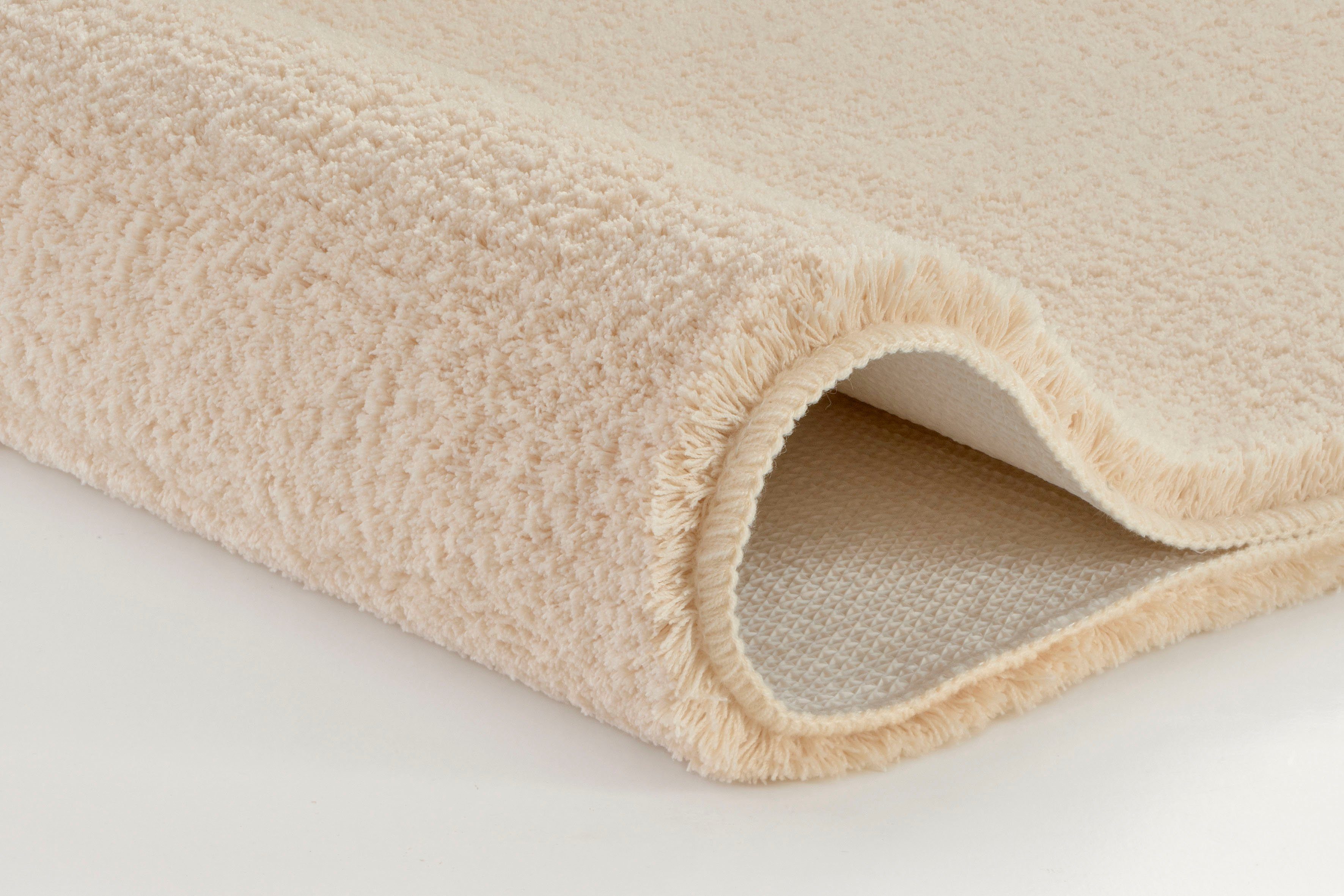 Kleine Wolke Badematte Marco, Badvorleger, Badezimmer Teppich, Höhe 20 mm, rutschhemmend beschichtet, fußbodenheizungsgeeignet, Polyester, rechteckig, Badteppich, Uni Farben