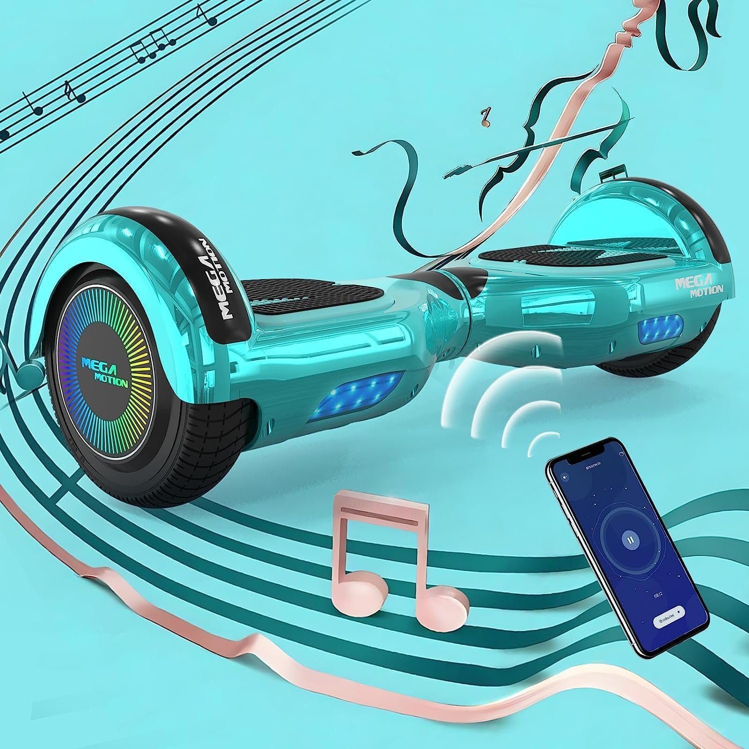 HITWAY Balance Scooter 6.5 Zoll Hoverboards Hoverkart Mit Sitz und Bluetooth und LED-Blitz, 15 km/h, mit einem Go-Kart können Sie mehr Spaß haben. – Bild 4 von 5