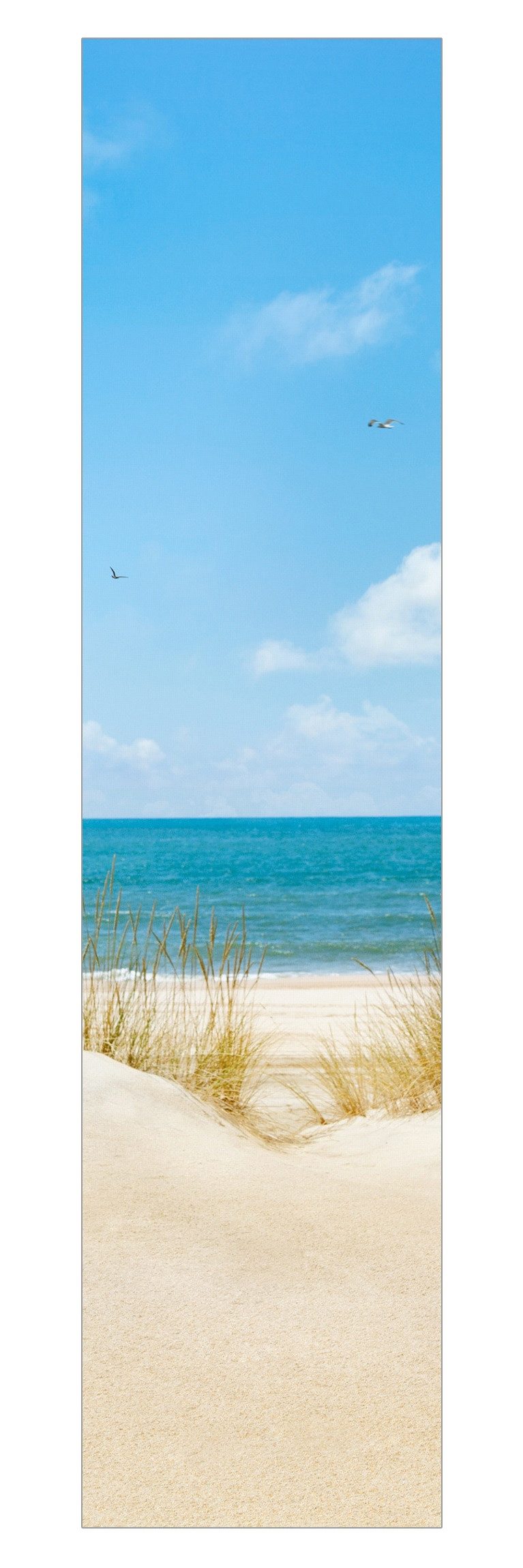 Bilderdepot24 Schiebegardine modern Flächenvorhang blickdicht Strand an der Nordsee (1 St), halbtransparent, Wohnzimmer große Flächengardine lichtdurchlässig für Klemm-System