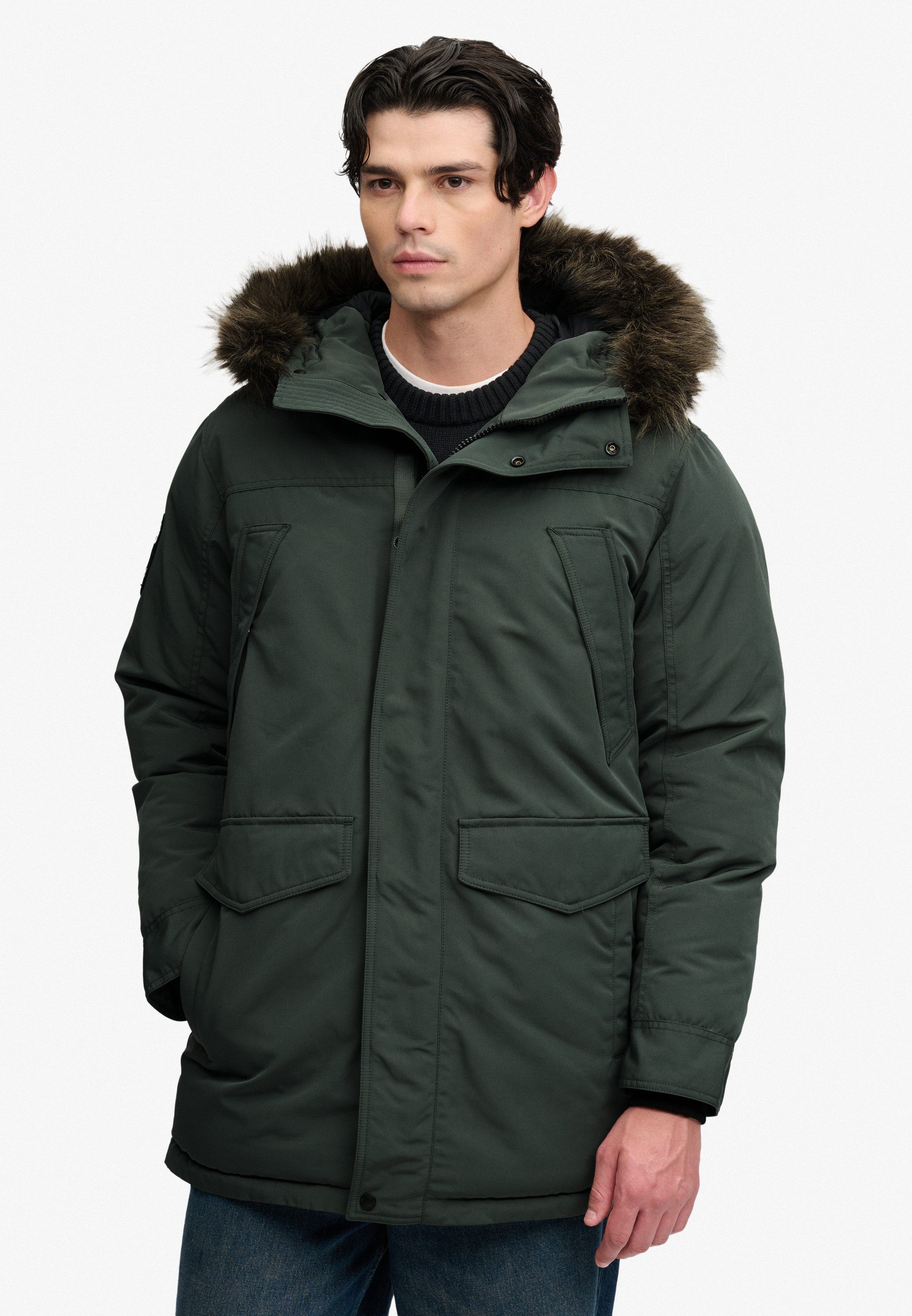 Superdry Parka EVEREST FAUX FUR PARKA JACKET Kunstfaser, loose fit