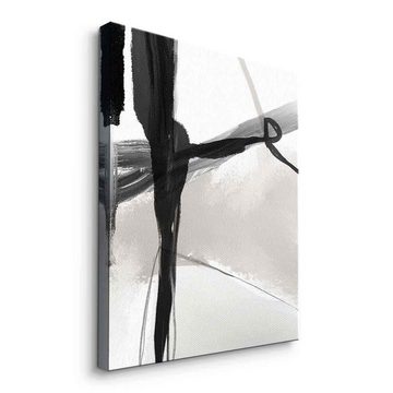 DOTCOMCANVAS® Leinwandbild Artistic Brush Strokes, Leinwandbild Artistic Brush Strokes weiß schwarz Wandbild Kunstdruck