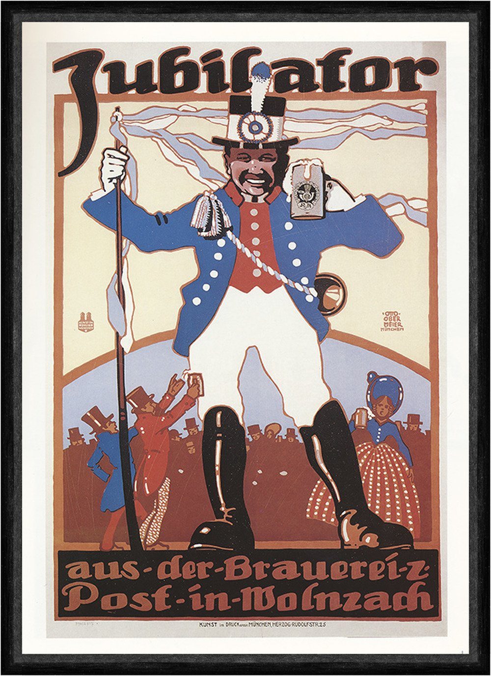 Kunstdruck Jubilator aus der Brauerei Post in Wolnzach Otto Obermeier Faks_Werbun, (1 St)
