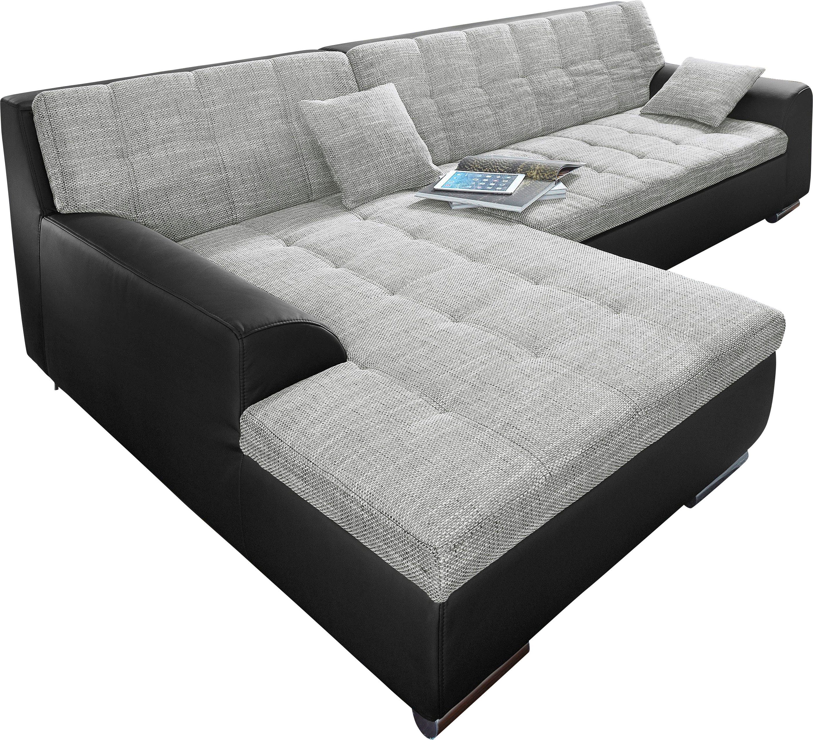 DOMO collection Ecksofa Treviso, wahlweise mit Bettfunktion, incl. Zierkiss günstig online kaufen