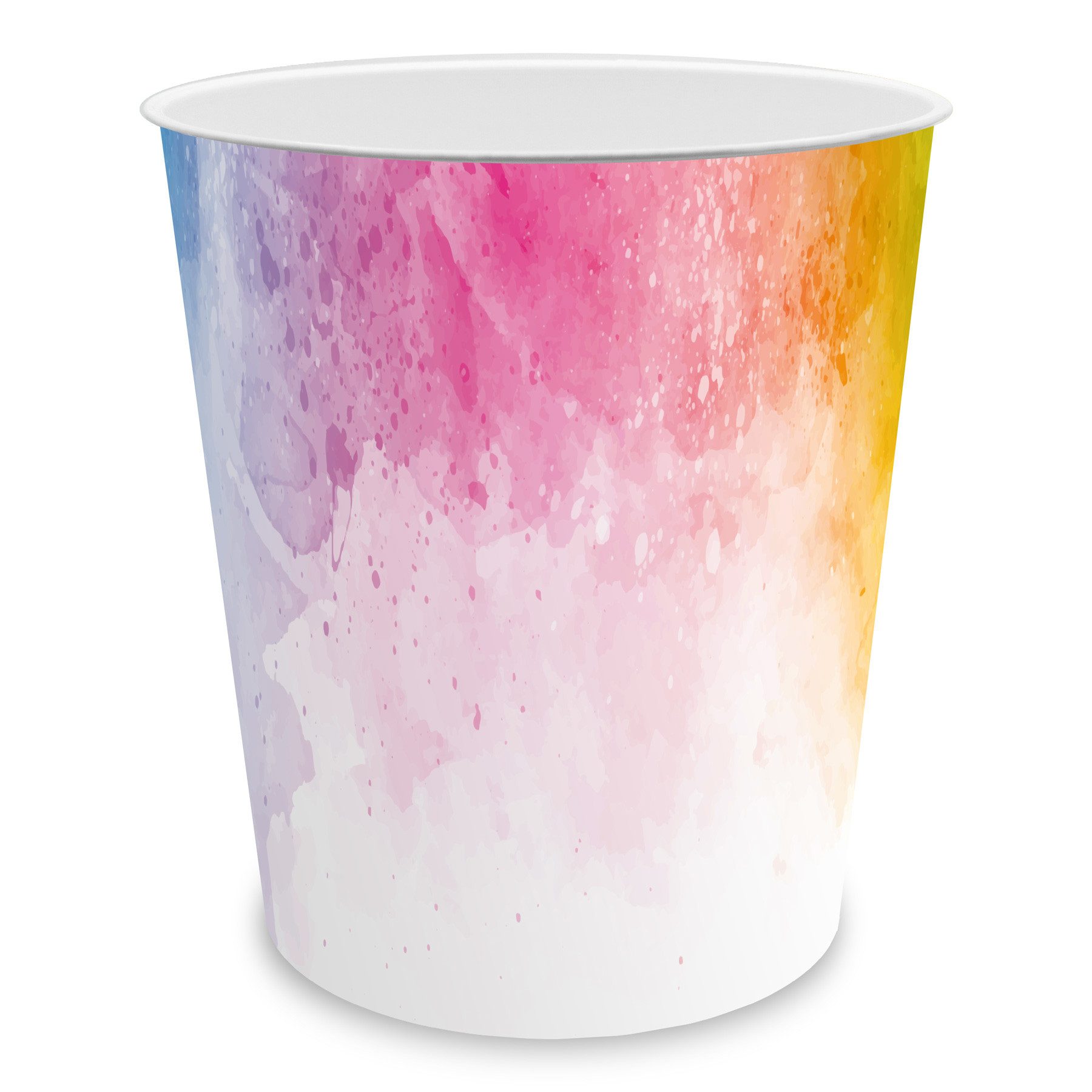 itenga Papierkorb itenga Papierkorb - Motiv Regenbogen Wasserfarben - ca. 11 Liter