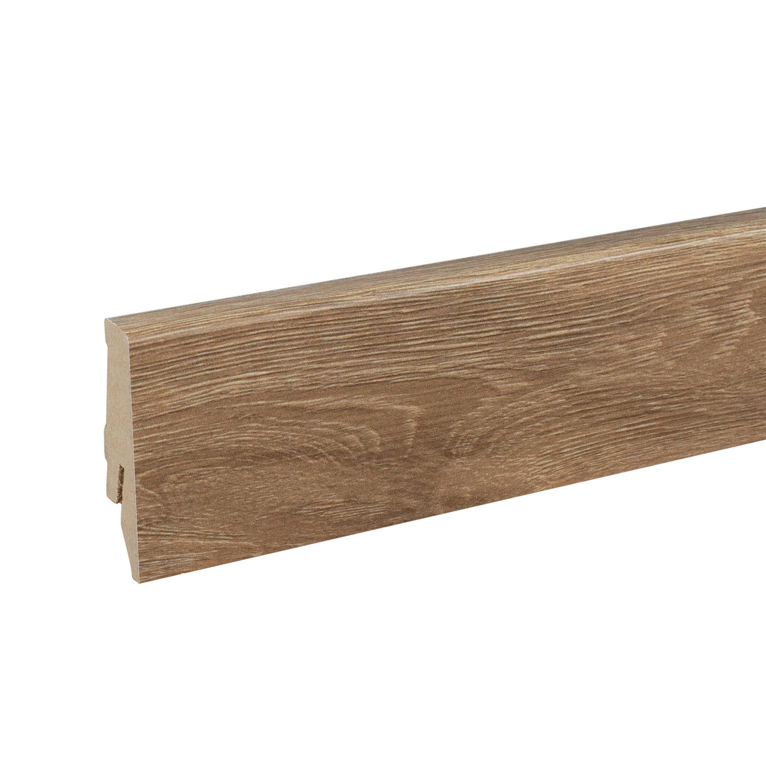 PROVISTON Sockelleiste 18 x 58 x 2400 mm Fußleiste MDF-Kern foliert Eiche by PROVISTON, L: 240 cm, Spar-Set, 5-St.
