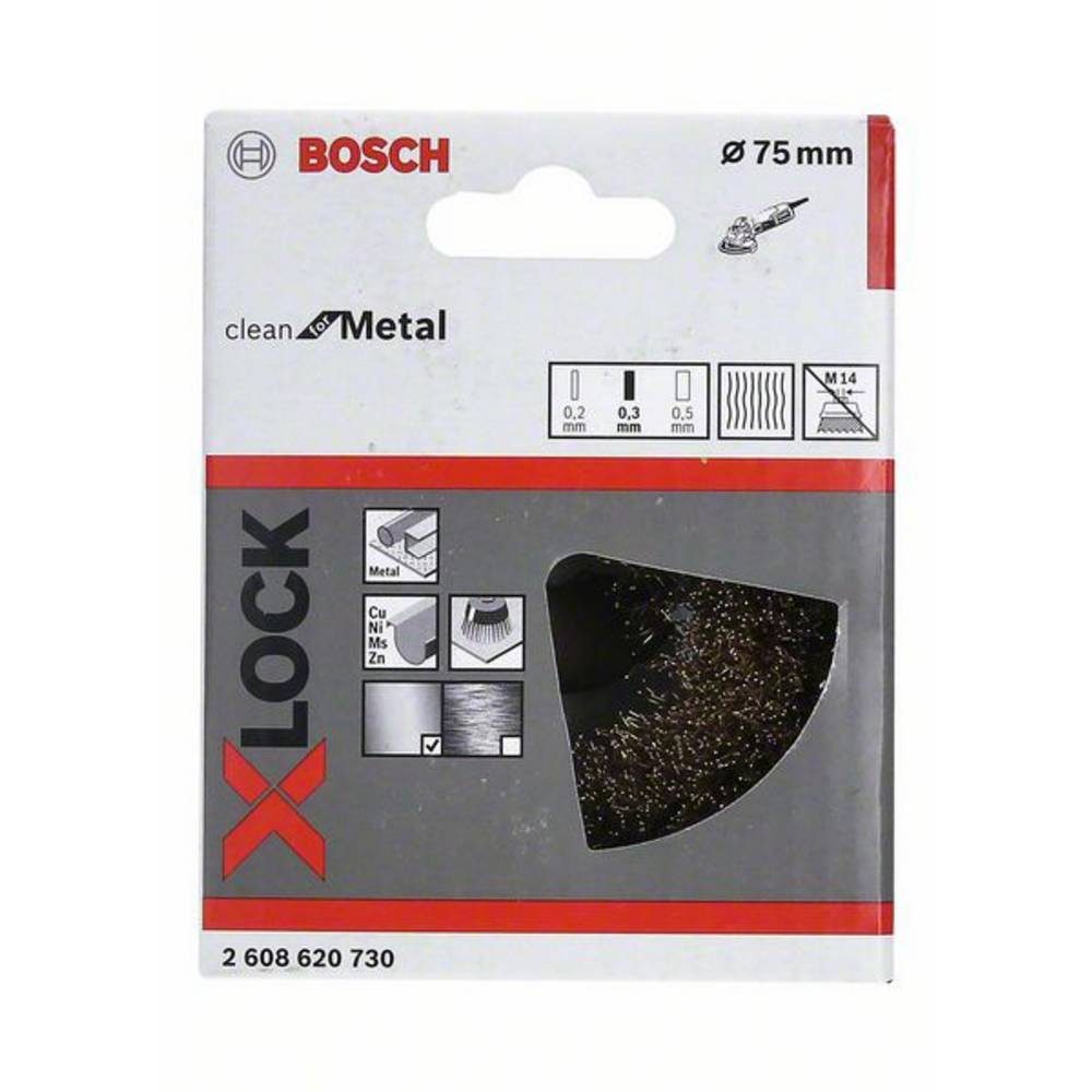 X-LOCK Schleifaufsatz Clean Metal, 75 for mm BOSCH 0.3 mm, Topfbürste