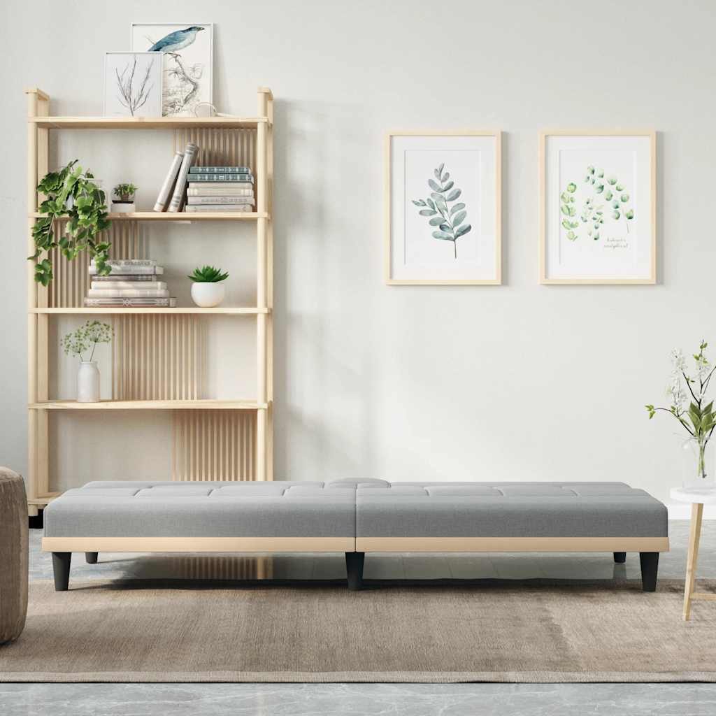 vidaXL Sofa Schlafsofa mit Getränkehaltern Hellgrau günstig online kaufen