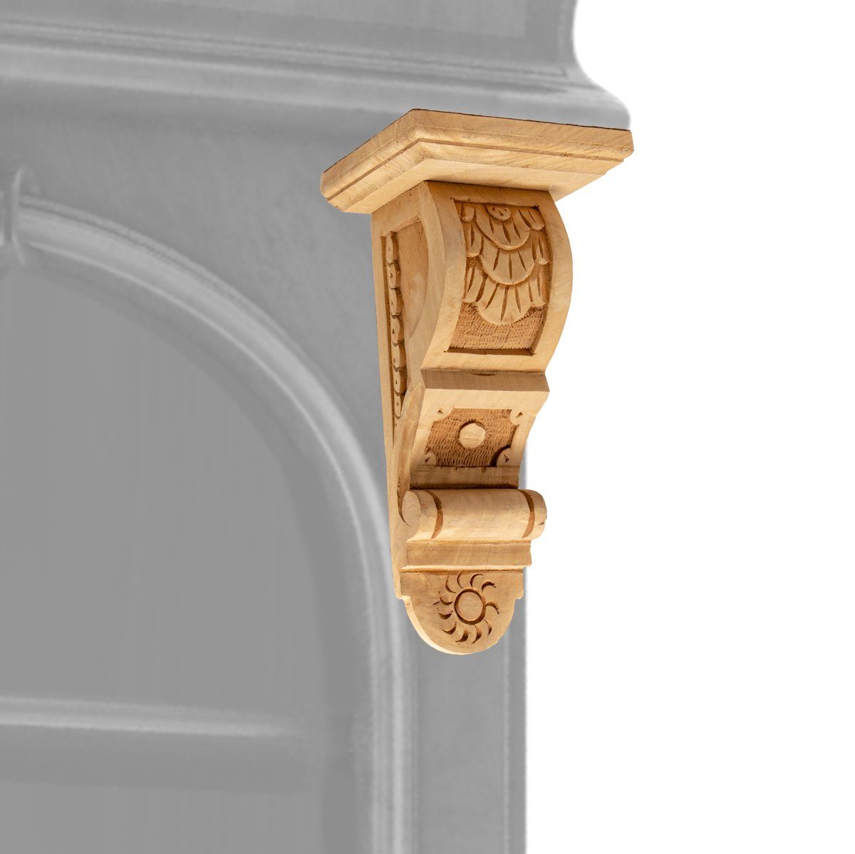 Antikas Möbelbeschlag Ornament,Schrankdeko, Dekoration, Holz, beige, H27,5xB13,6cm