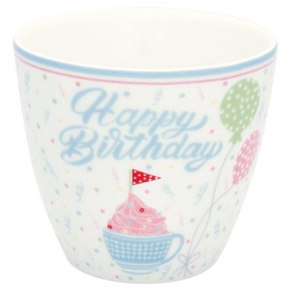 Greengate Tasse Birthday Alma Cup White Latte