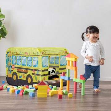 relaxdays Spielzelt Pop Up Spielzelt Schulbus